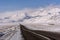 Mountain road snow steppe winter