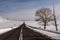 Mountain road snow steppe winter