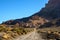 Mountain road. Trek through Las Canadas National park, Pico del Teide, Tenerife