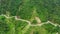 Mountain road, view from above. Cordillera on Luzon Island, Philippines.