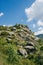 Mountain rocks with great blues sky in the background