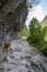 Mountain rocks path in Julian Alps