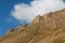 Mountain rocky wall of Tian Shan peaks in Tuyuk-Su