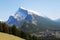 Mountain rundle and banff town