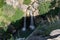 Mountain  Saar Falls with cold and crystal clear water descends from a crevice in the mountains of the Golan Heights in Israel