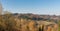 Mountain scenery above Turzovka town in Slovakia with hills, forest devastated by bark beetle and dispersed settlement