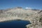 Mountain scenery with deep blue lake in Spanish Pyrenees