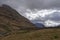 The Mountain Scenery of Glen Etive, with remnants of snow clinging to the peaks