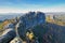 Mountain Schrammsteine in Saxon Switzerland in autumn