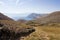 Mountain with sea and stone wall, Baska island Krk, Croatia