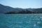 Mountain and sea view from Calis beach in Fethiye.