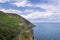 Mountain seashore landscape with railroad in Ireland