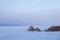 Mountain Shamanka. Sunset landscape. Lake Baikal, winter