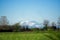 Mountain Sight Landskape and green field, clear blue sky