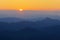 Mountain silhouettes at sunset