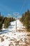 Mountain ski chair lift ropeway