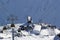 Mountain ski resort Elbrus Russia, gondola lift, landscape winter mountains