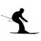 Mountain skier speeding down slope sport silhouette