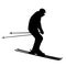 Mountain skier speeding down slope sport silhouette