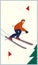 Mountain skiing icon