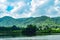 The mountain and the sky in dam ,Supanburi.