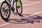 Mountain speed bike at the stadium and shadow at the stadium