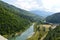 Mountain Spring Dam Bicaz, in upstream.