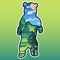 Mountain in Standing Wild Bear Silhouette Cartoon