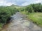 Mountain stream flowing through the Drakensberg mountains in South Africa