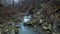 Mountain stream flowing over cliffs