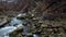 Mountain stream flowing over cliffs