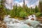 Mountain stream landscape in Glacier National park, Rocky Mountains, Bristish Columbia Canada