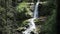 Mountain stream and waterfall