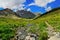 Mountain streams with rocks in alpien mountains Valle dAosta