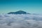 Mountain summit above clouds, Pico del Teide