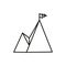 Mountain Summit Adventure Thin Line Icon Symbol Design