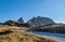 Mountain sunny evening peaceful view from Giau Pass