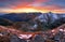 Mountain sunset autumn Tatra landscape, Slovakia