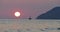 Mountain sunset mediterranean sea view on benidorm spain
