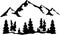 Mountain SVG, Mountain Forest SVG,  Trees, Pacific Northwest Cut Files, Camping Svg, Outdoors, Cricut, Silhouette Trees Vector