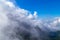 Mountain top cloud beauty sky view fog peak . Fan Si Pan, Fansipan, Vietnamese Phan Xi Pang