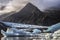 Mountain top in iceland in fjallsarlon glacier lagoon