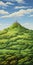 Mountain Top With Tall Blond Tree: A Hayao Miyazaki Inspired Painting