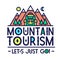 Mountain tourism summer camping card