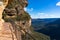 Mountain track over cliff edge