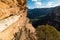 Mountain track over cliff edge