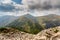 Mountain trail from Giewont to another peak. Beautiful mountains. Poland