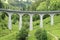 Mountain train Viaduct in the Swiss Alps.