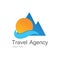 Mountain travel beach logo