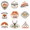 Mountain and travel retro emblems and labels set